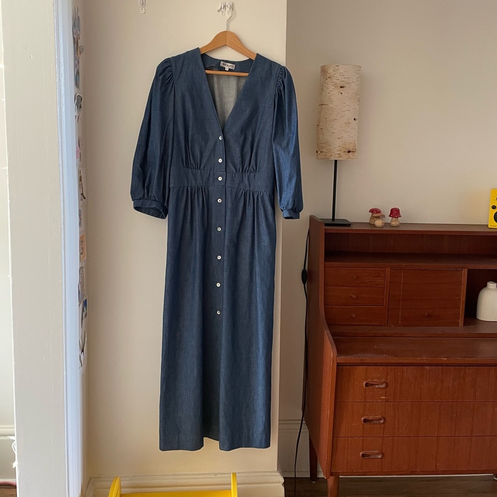 Horses Atelier Paz dress in indigo denim